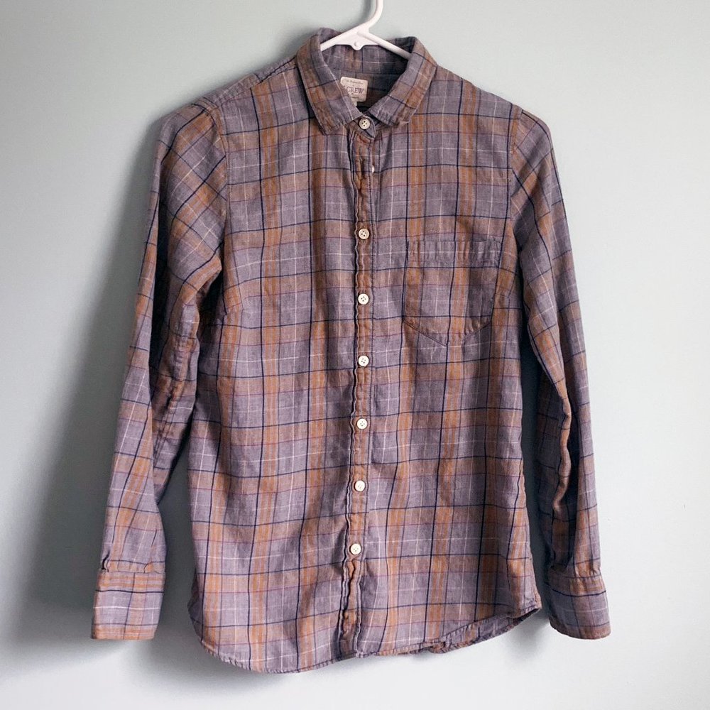 *LAST CHANCE* J. Crew Factory grey gray Perfect Shirt Flannel